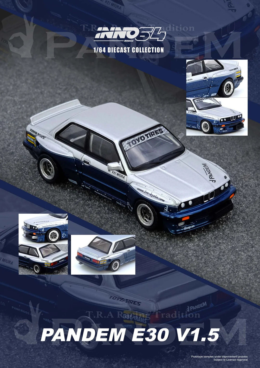 Pandem Bmw E30 M3, Silver/Blue