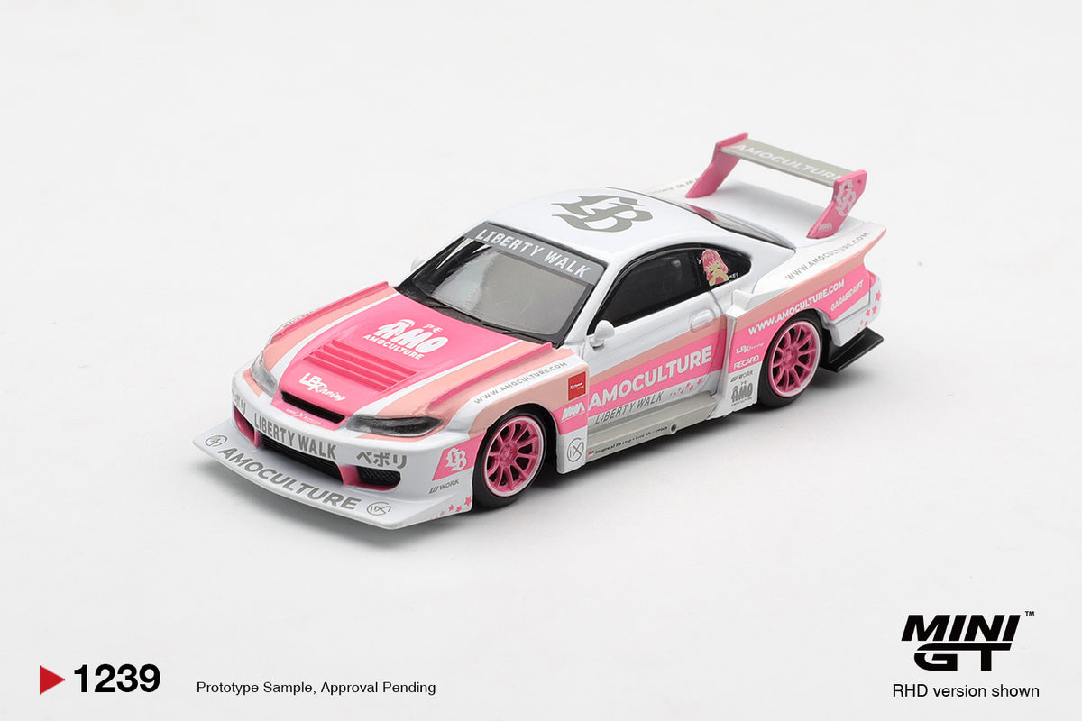 2026 Nissan Silvia (S15) LB-Super Silhouette AmoCulture, White/Pink (Blister)