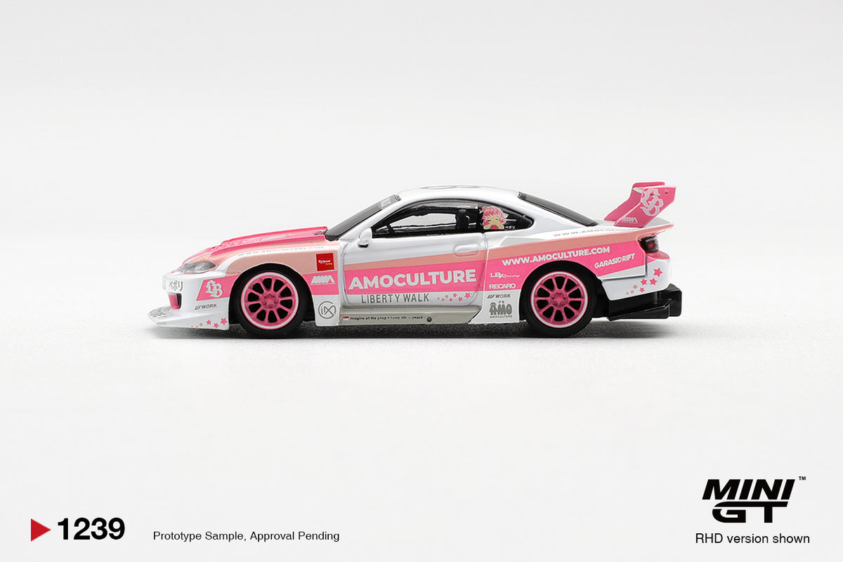 2026 Nissan Silvia (S15) LB-Super Silhouette AmoCulture, White/Pink (Blister)