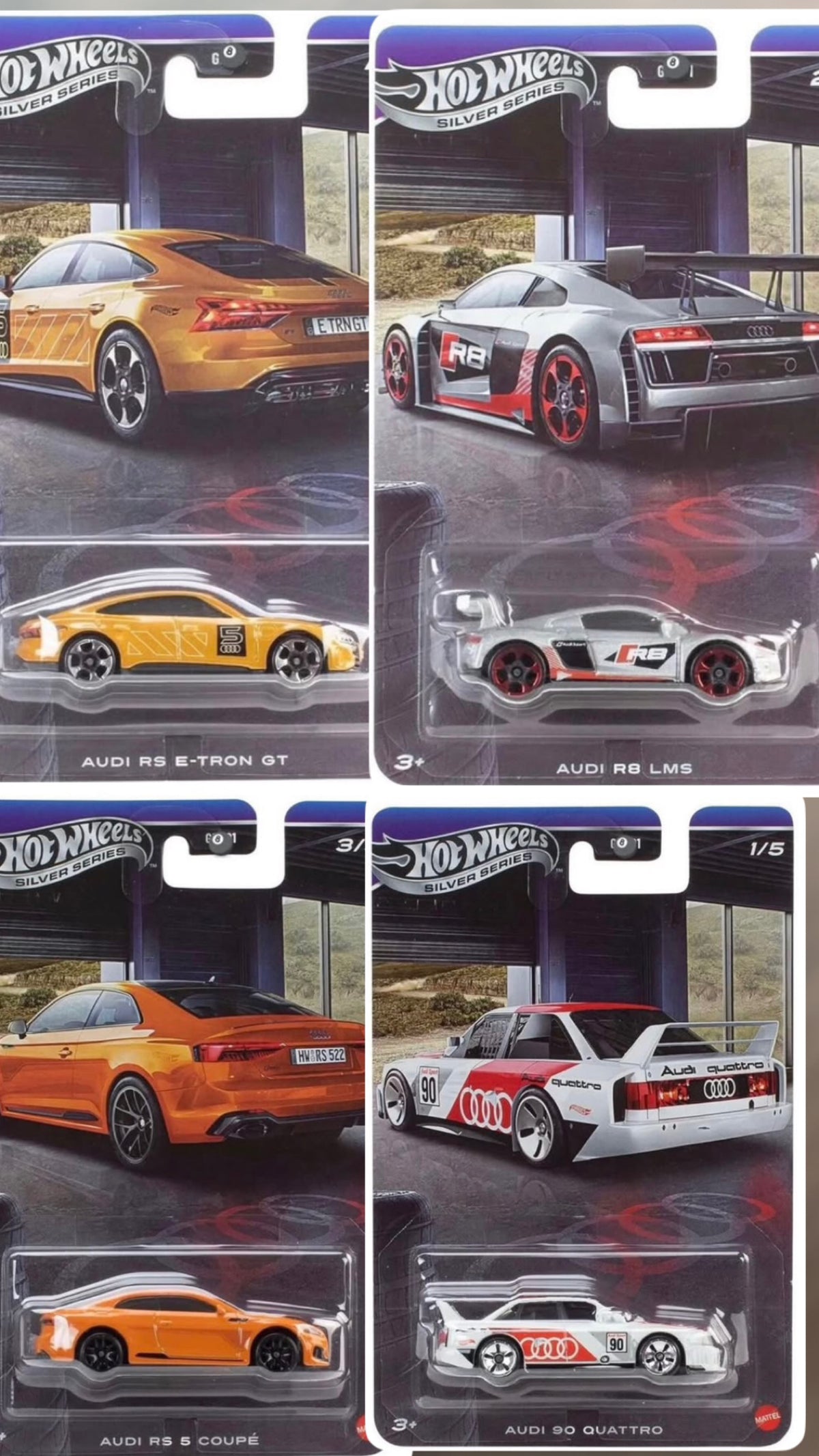 Audi RS e-tron GT
Audi R8 LMS
Audi RS5 Coupé
Audi 90 quattro