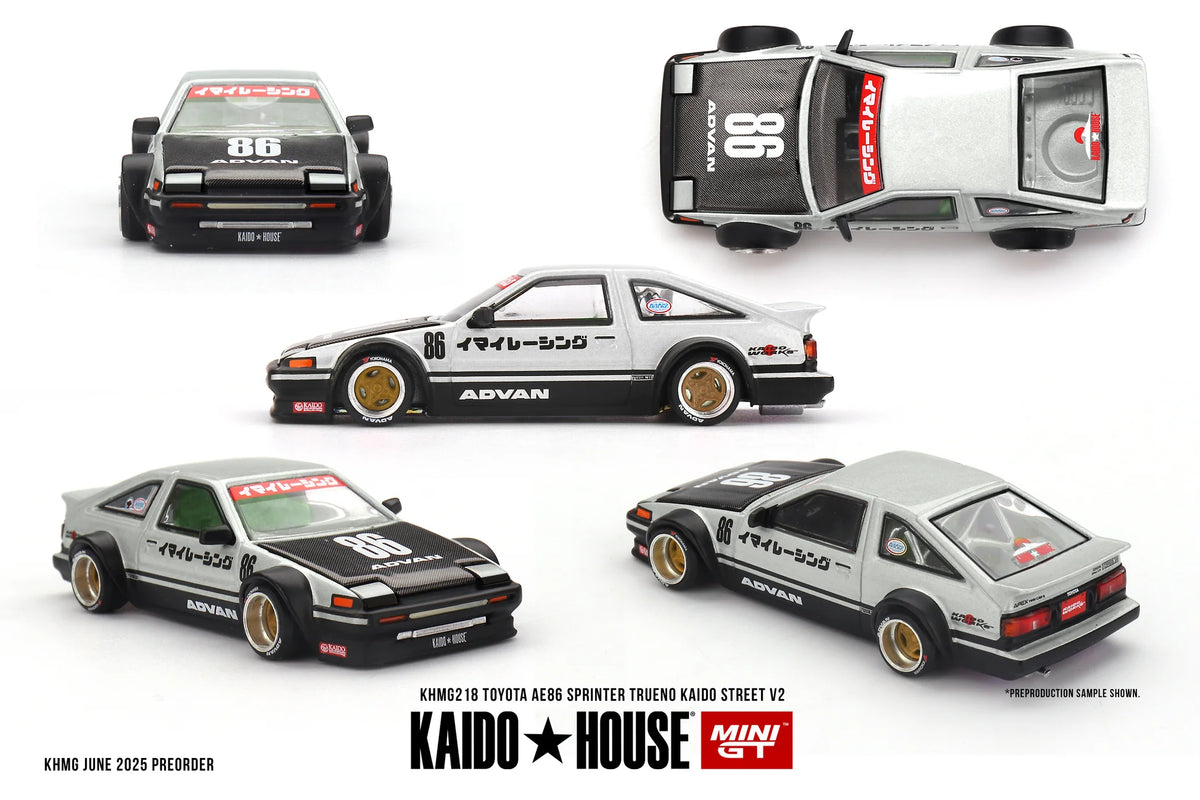 1983 Toyota AE86 Sprinter Trueno Kaido Street V2, Black/Grey/White