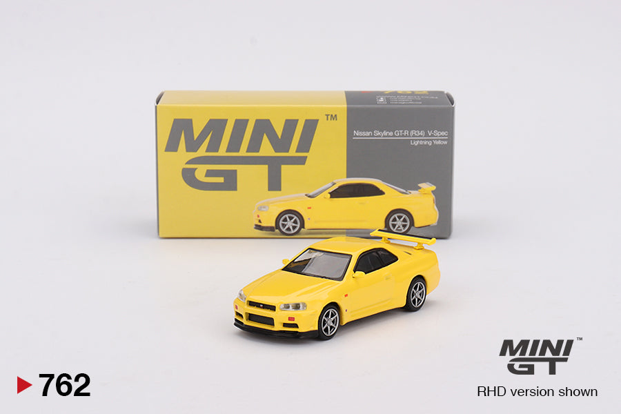 Nissan Skyline GT-R (R34)  V-Spec  Lightning Yellow Mini GT