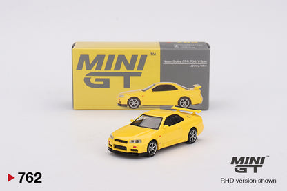 Nissan Skyline GT-R (R34)  V-Spec  Lightning Yellow Mini GT