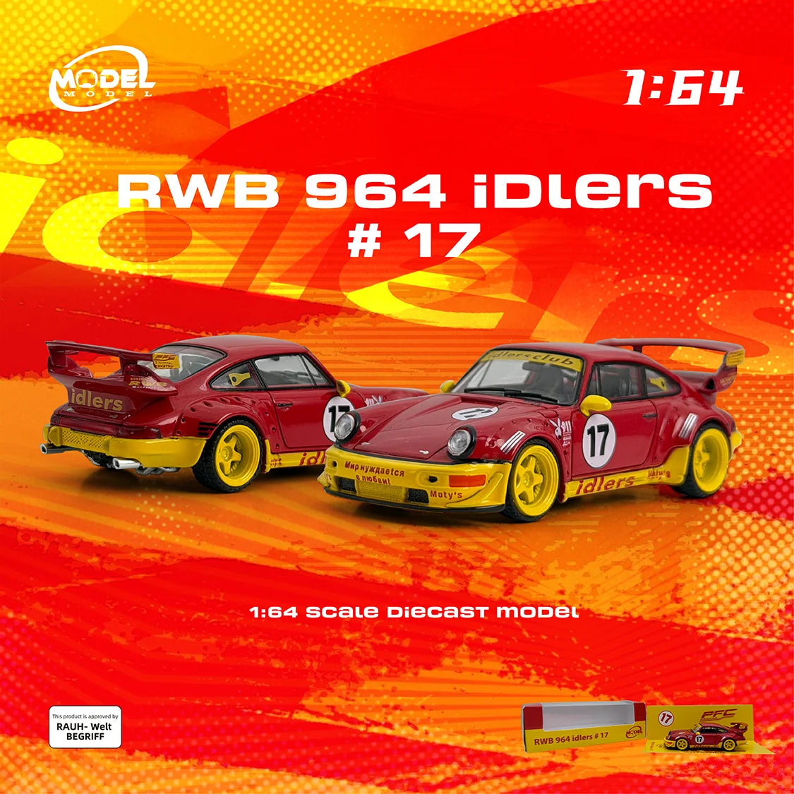 RWB 964 idlers #17, red/yellow