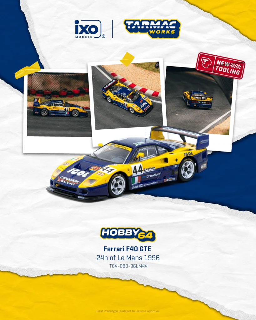 Ferrari F40 GTE #44 24H Of Le Mans, Blue/Yellow