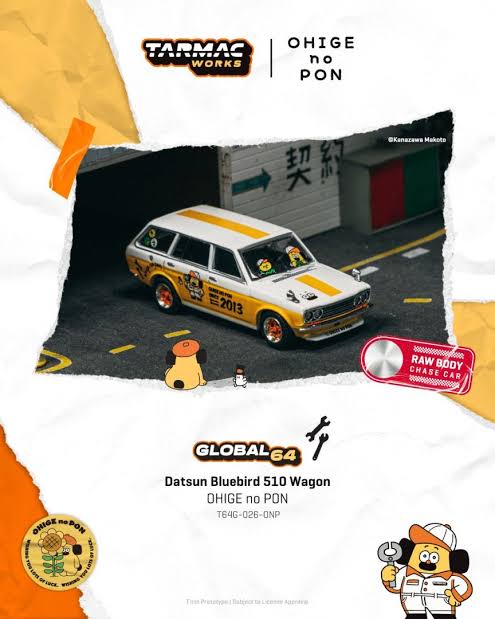 Datsun Bluebird 510 Wagon Ohige No Pon, White/Orange