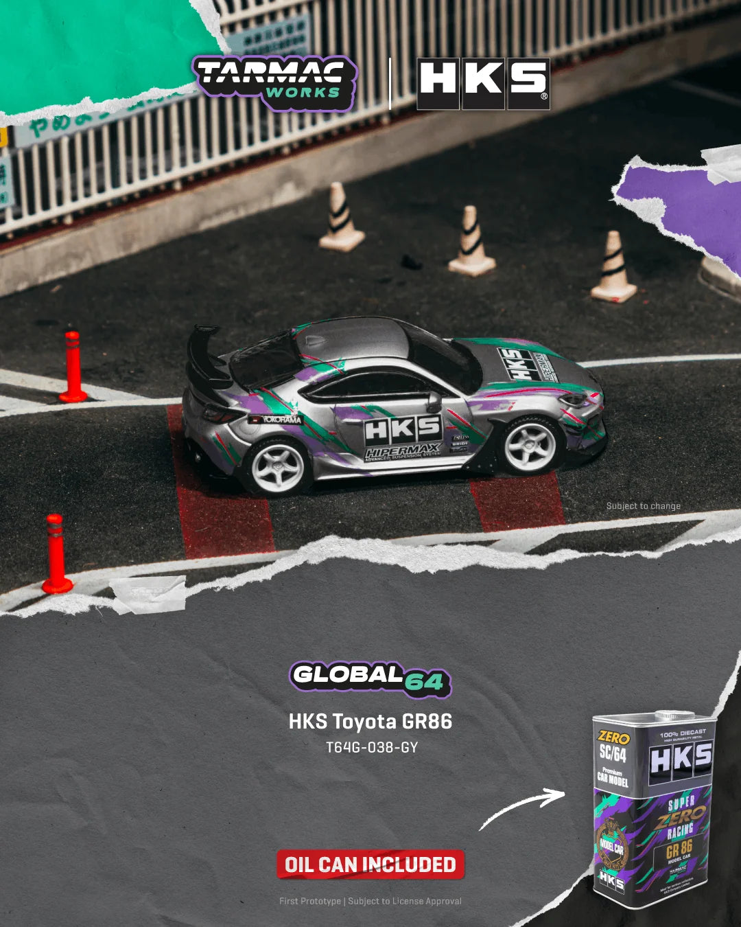 Toyota GR86 in a HKS Limited Tin Can, grey