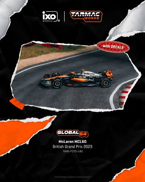 McLaren MCL60 Lando Norris British Grand Prix 2023, Black/Orange