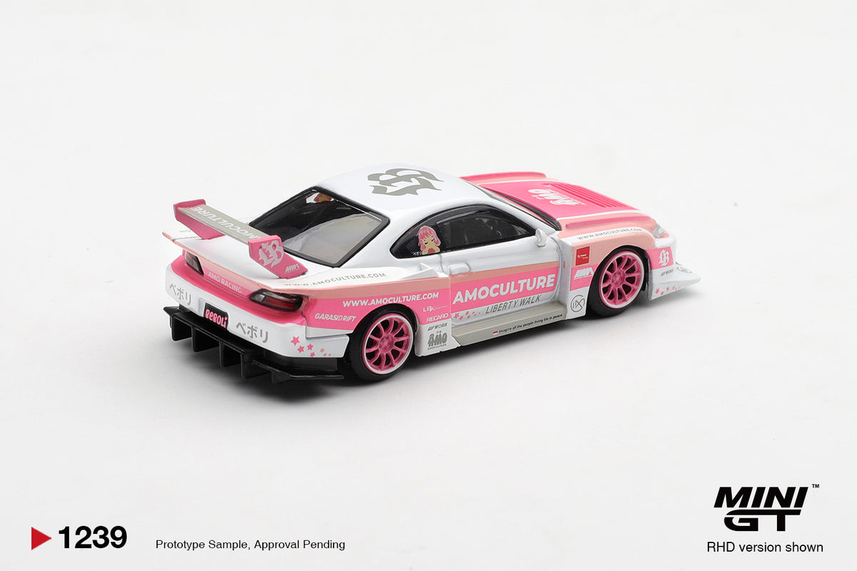 2026 Nissan Silvia (S15) LB-Super Silhouette AmoCulture, White/Pink (Blister)