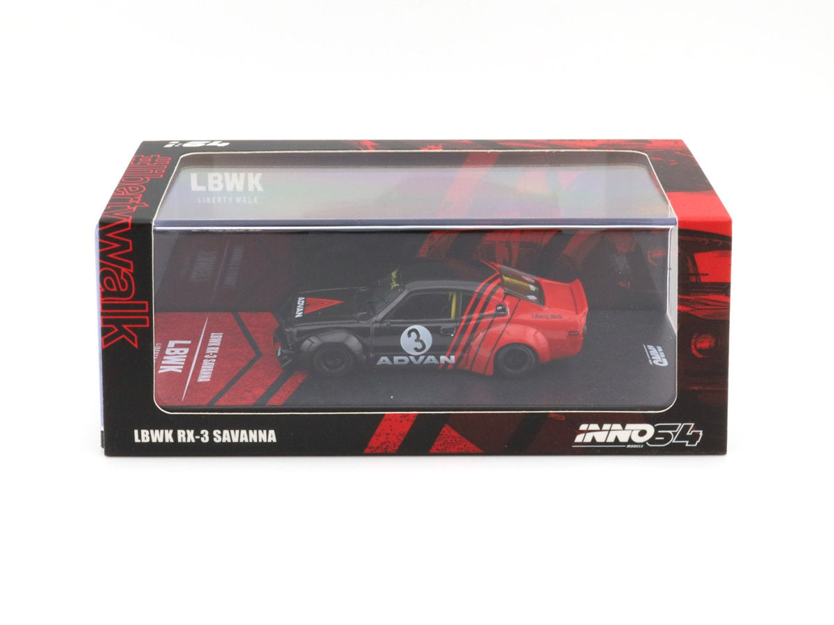 LBWK Mazda RX-3 Savanna ADVAN Black/Red