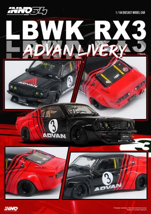LBWK Mazda RX-3 Savanna ADVAN Black/Red