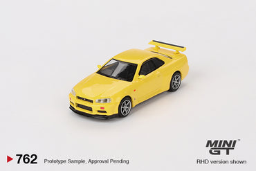 Nissan Skyline GT-R (R34)  V-Spec  Lightning Yellow Mini GT