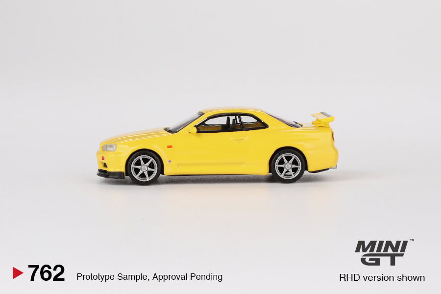 Nissan Skyline GT-R (R34)  V-Spec  Lightning Yellow Mini GT