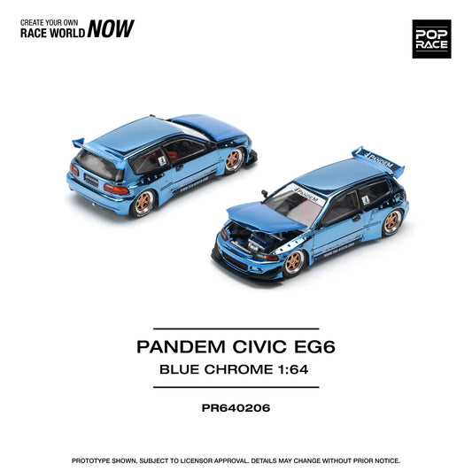 Pandem Honda Civic EG6, Blue Chrome