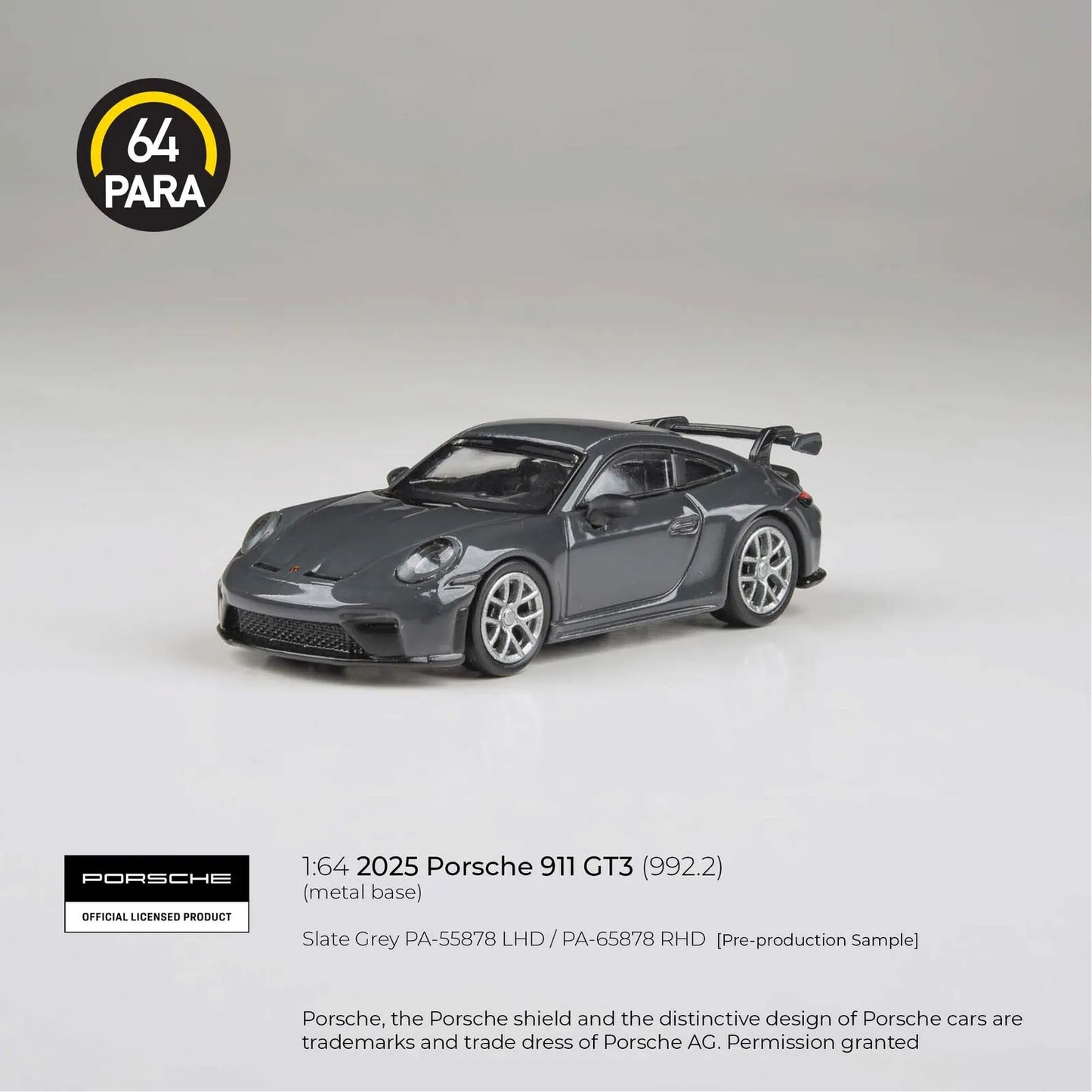 2025 Porsche 911 GT3 (992.2), slate grey LHD