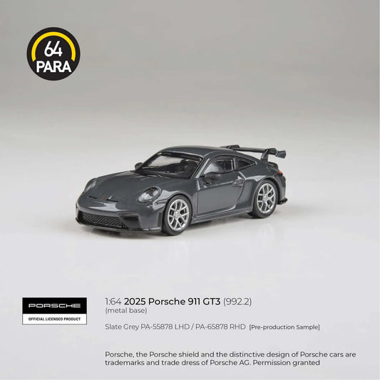 2025 Porsche 911 GT3 (992.2), slate grey LHD